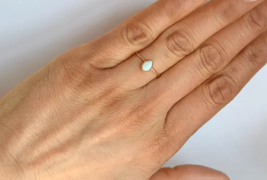 14k Pear Opal Ring