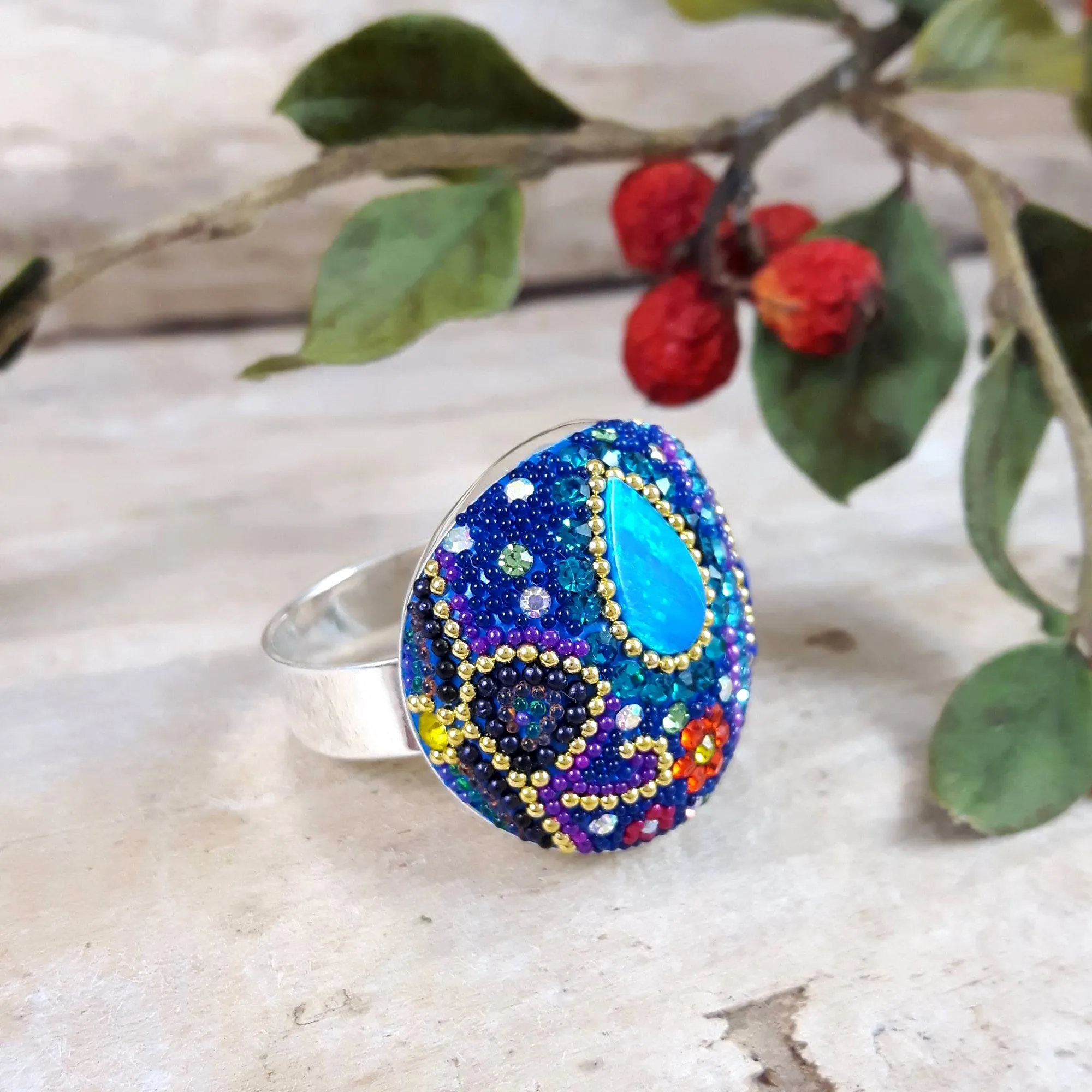 Allegra Dazzle Turquoise Adjustable Ring