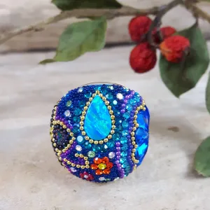 Allegra Dazzle Turquoise Adjustable Ring