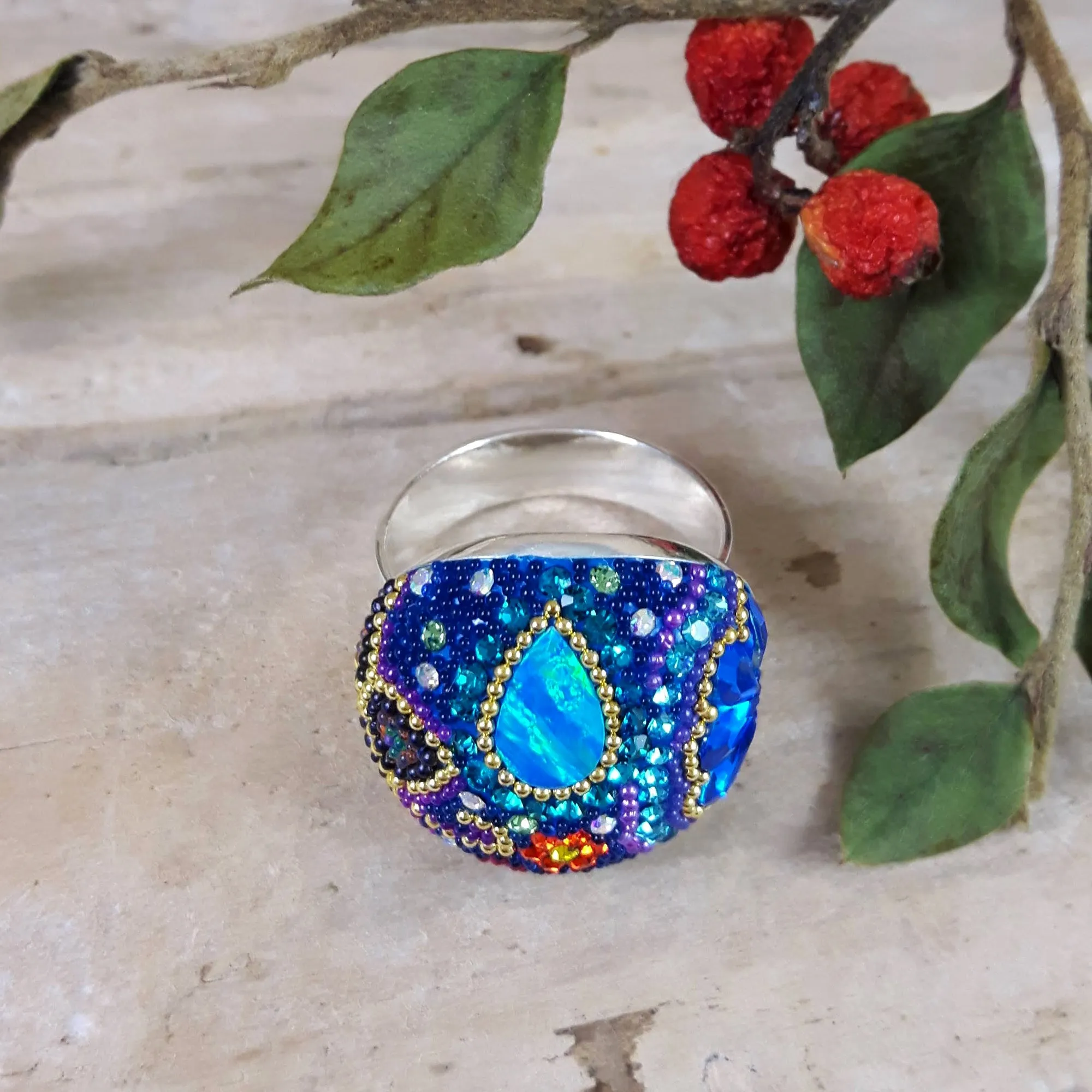 Allegra Dazzle Turquoise Adjustable Ring