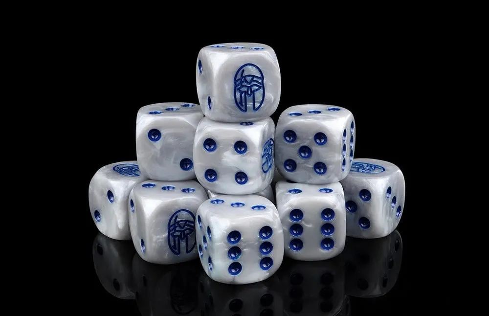 Conquest Dice: City States Faction: 25 Gray Swirl 16MM Six Sided Dice