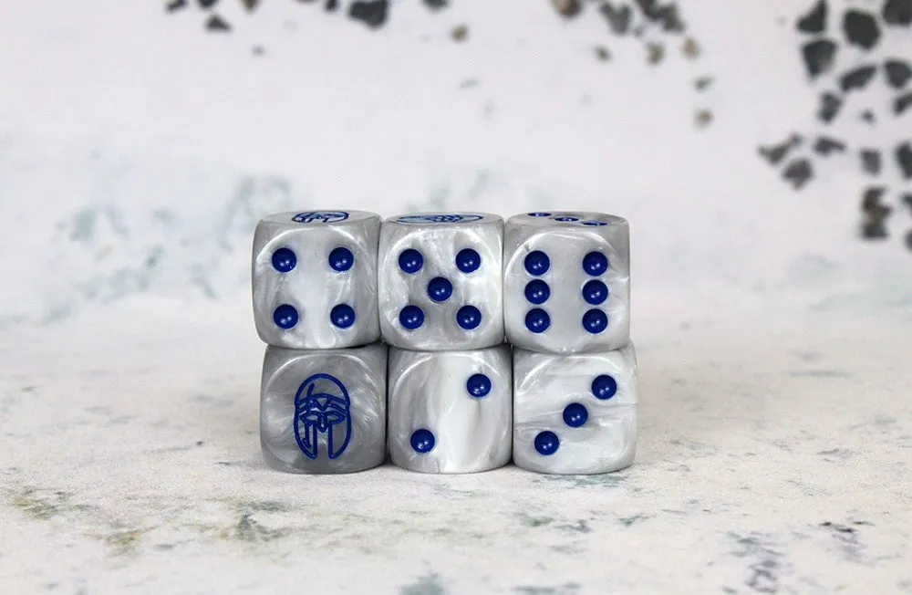 Conquest Dice: City States Faction: 25 Gray Swirl 16MM Six Sided Dice
