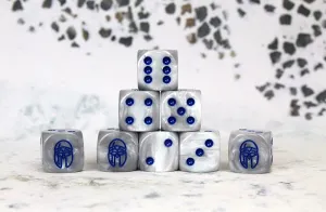 Conquest Dice: City States Faction: 25 Gray Swirl 16MM Six Sided Dice