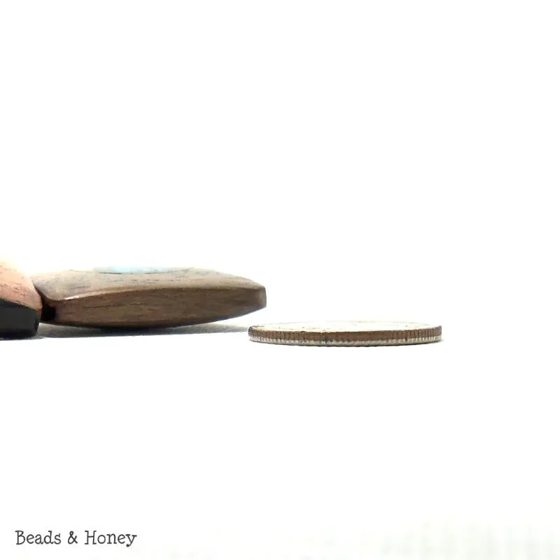 Ebony Wood with Abalone Shell Square 25x23mm (8pcs)