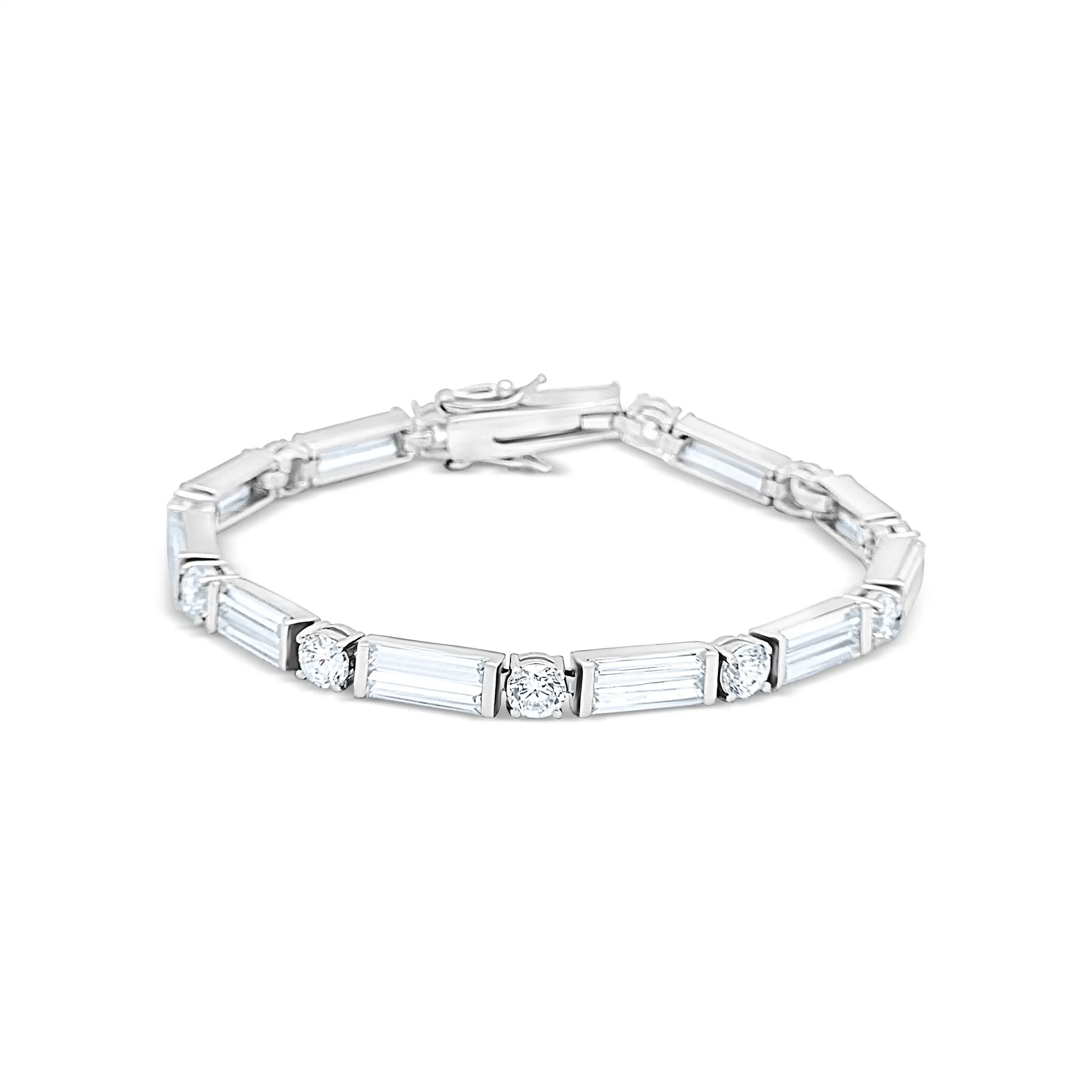 Elegant Baguette & Round Tennis Bracelet