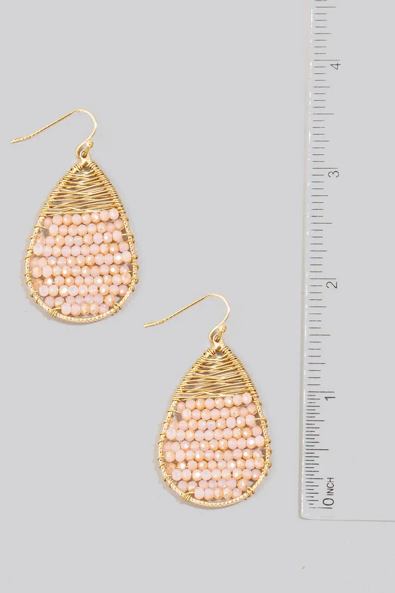 Faceted Beaded Tear Dangle Earrings