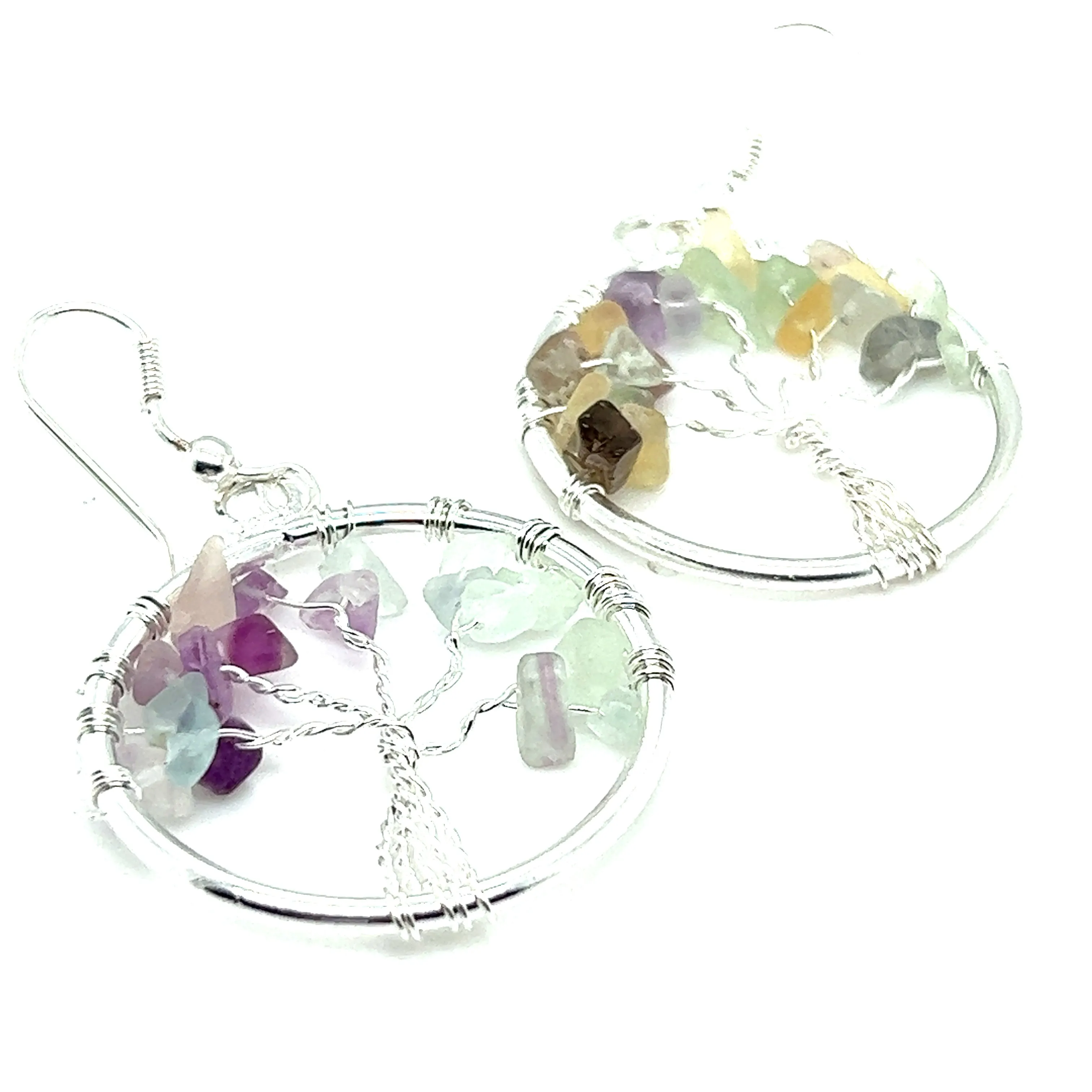 Gemstone Tree Earrings