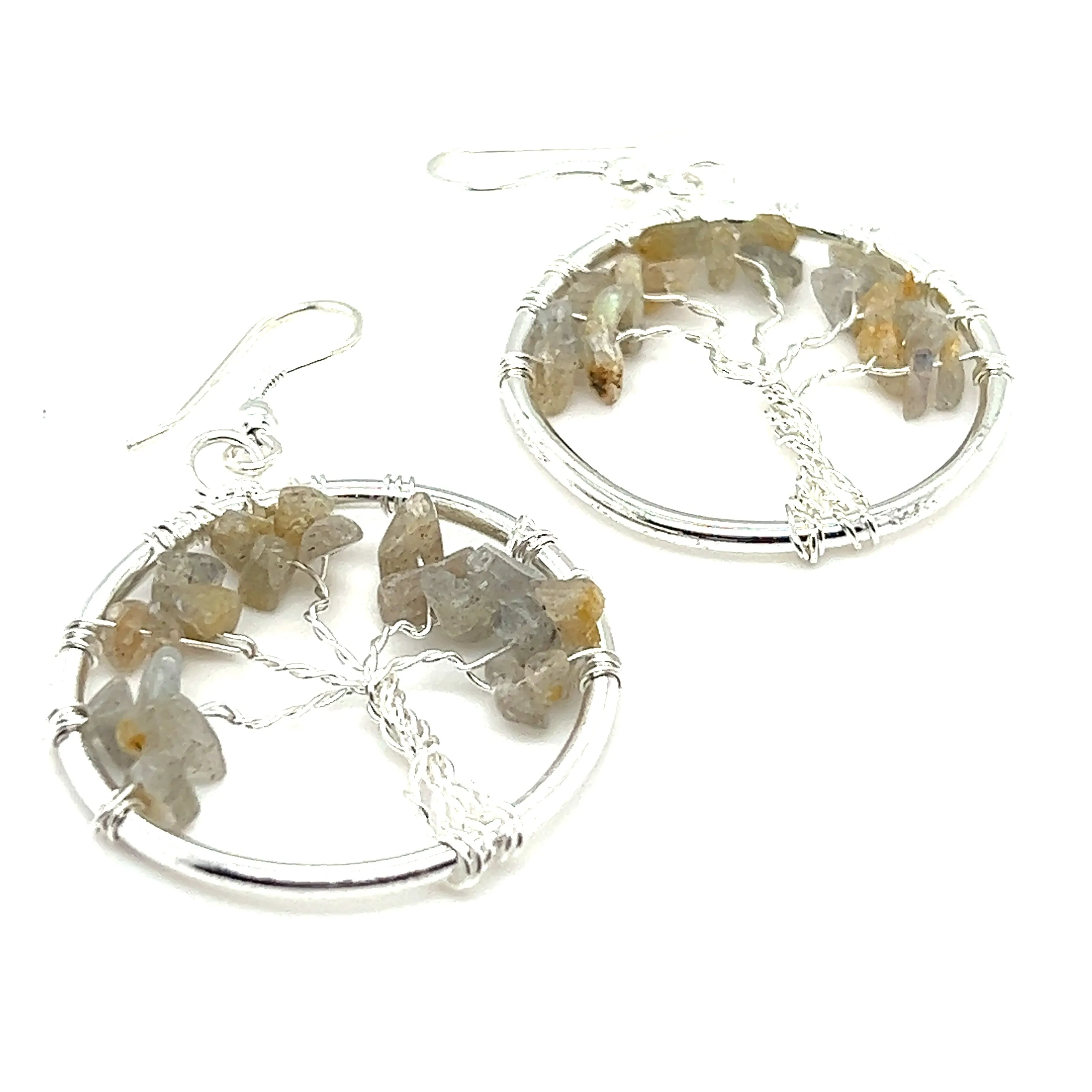 Gemstone Tree Earrings