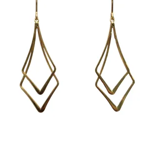 Gold Dangle Chevron Earring