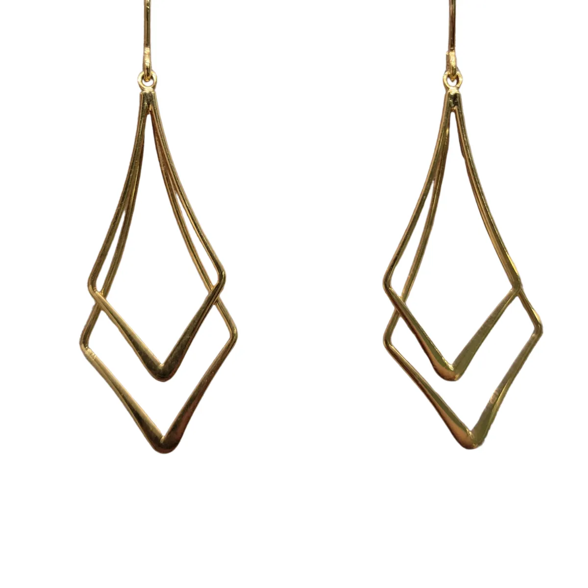 Gold Dangle Chevron Earring