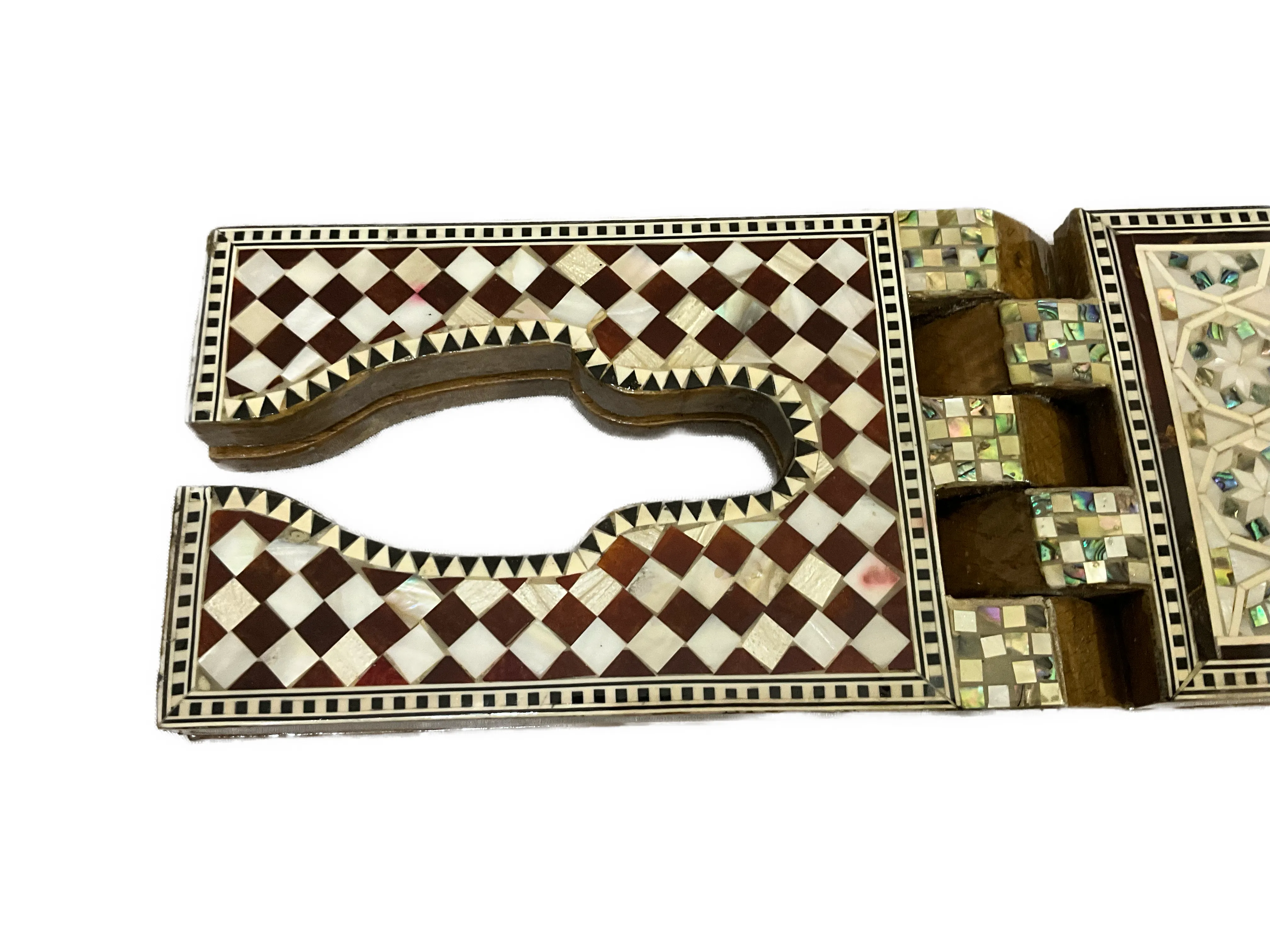 Handmade, Quran Stand, Wooden Book Stand, Islamic Home Decor, Inlaid Shell 13.2"