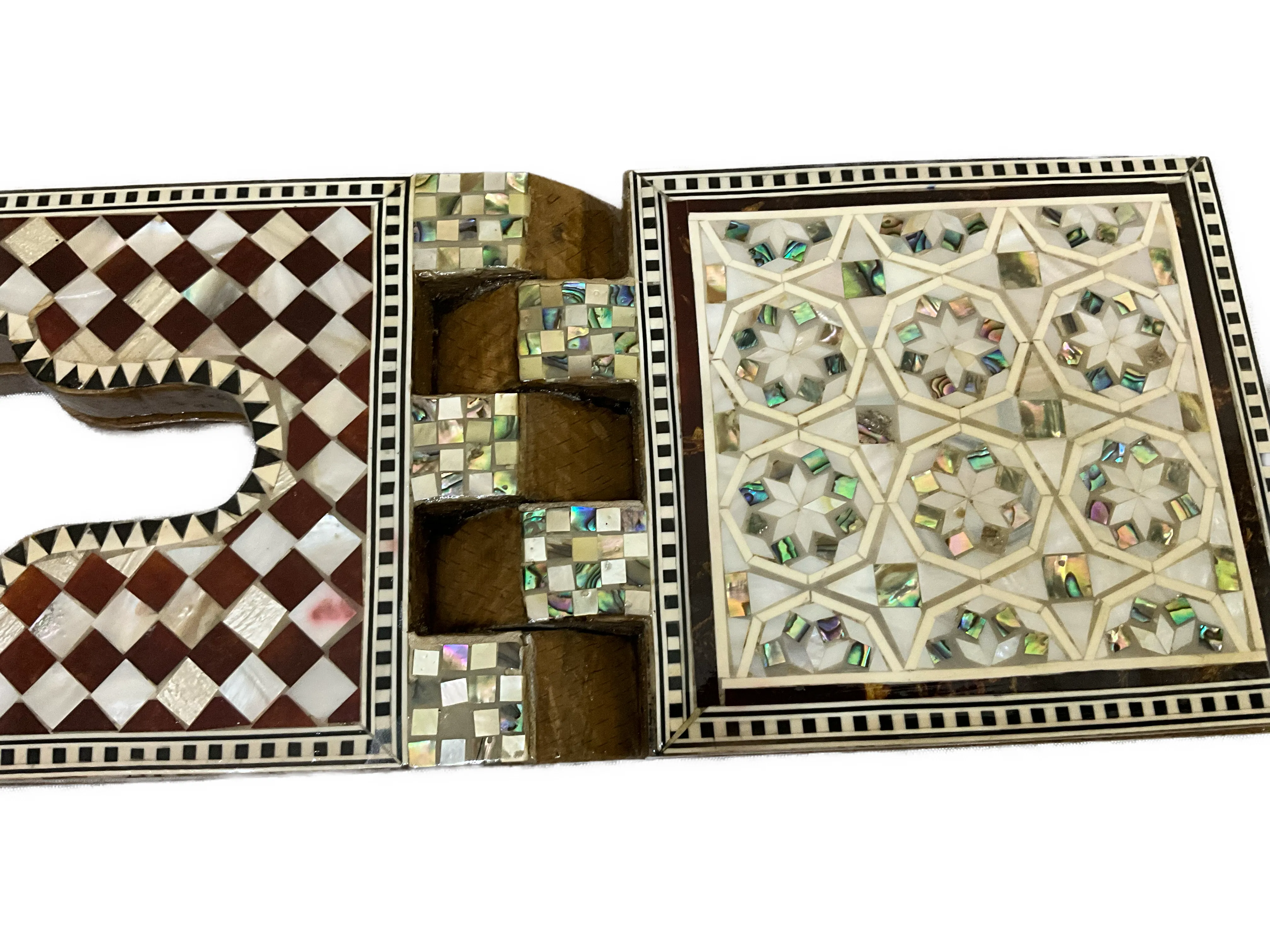 Handmade, Quran Stand, Wooden Book Stand, Islamic Home Decor, Inlaid Shell 13.2"
