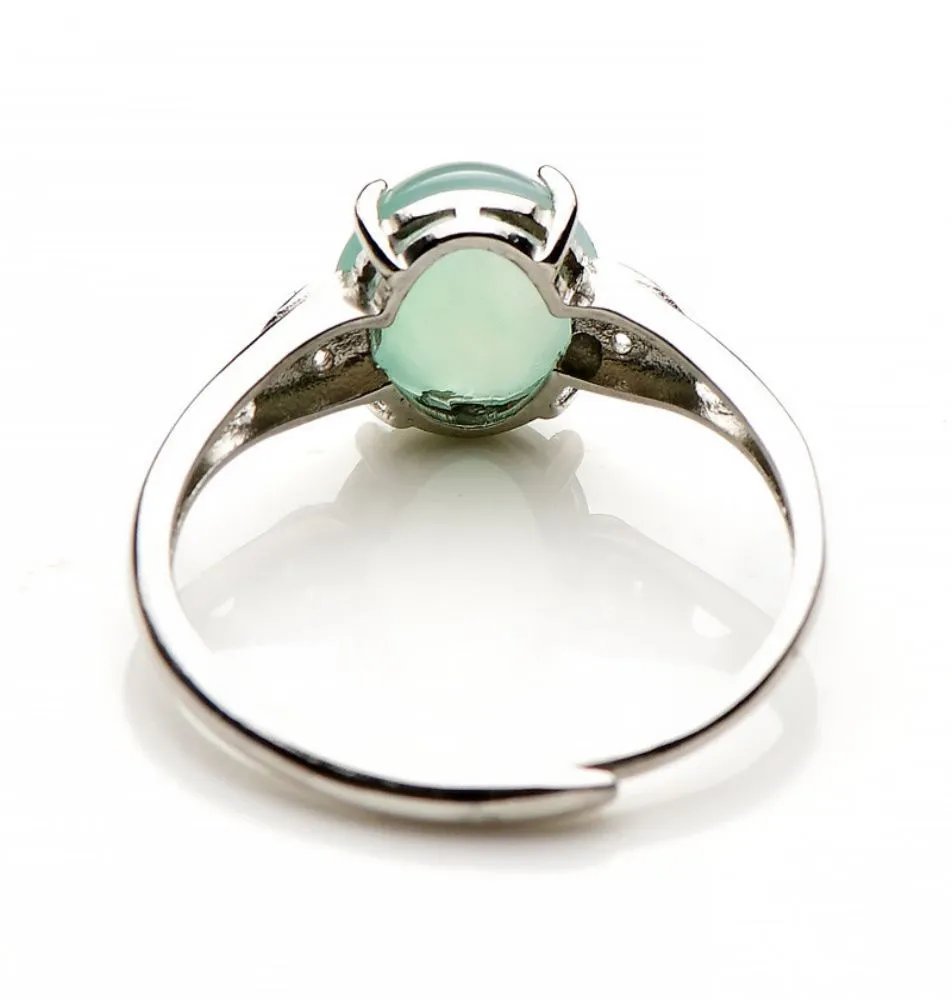 Inlaid Silver Jade Ring-Tajade