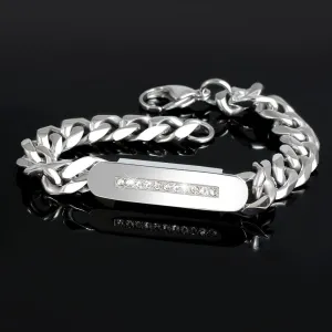 Men's 316L stainless steel inlaid Cuban bracelet men's jewelry