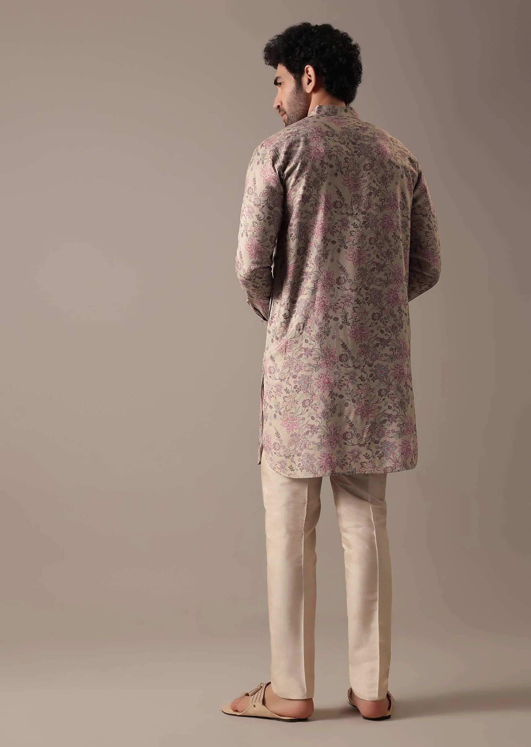 Multi Color Floral Print Kurta Set