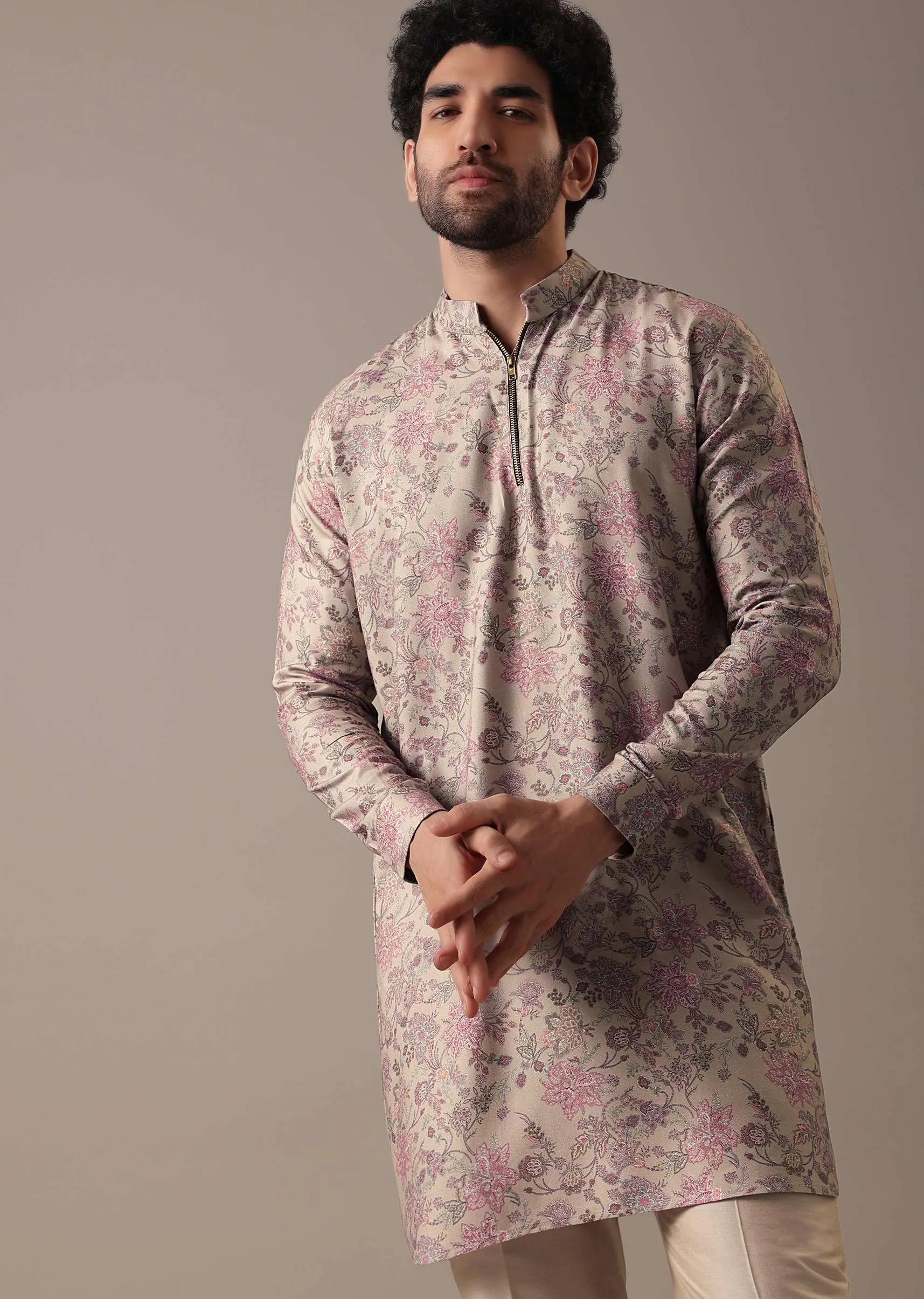 Multi Color Floral Print Kurta Set