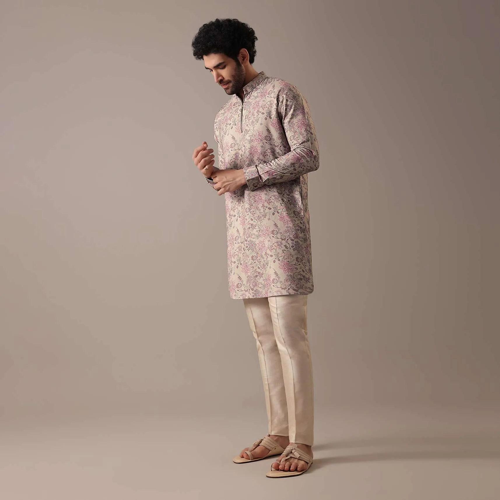 Multi Color Floral Print Kurta Set