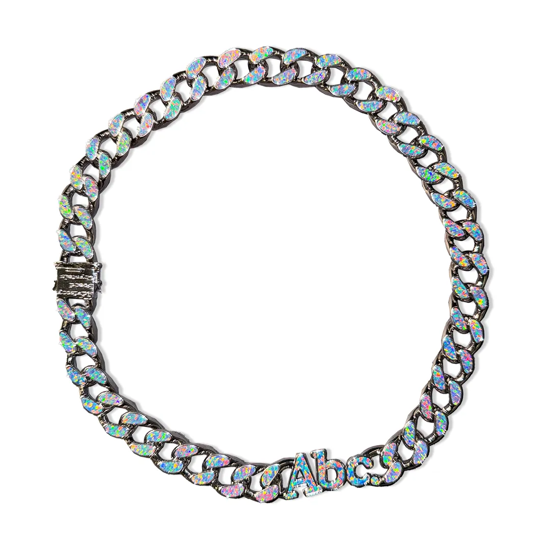 Opal Opal Opal Curb Link Necklace (Multiverse)