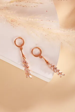 Pearlfect Zircon Leaf Elegance Earrings