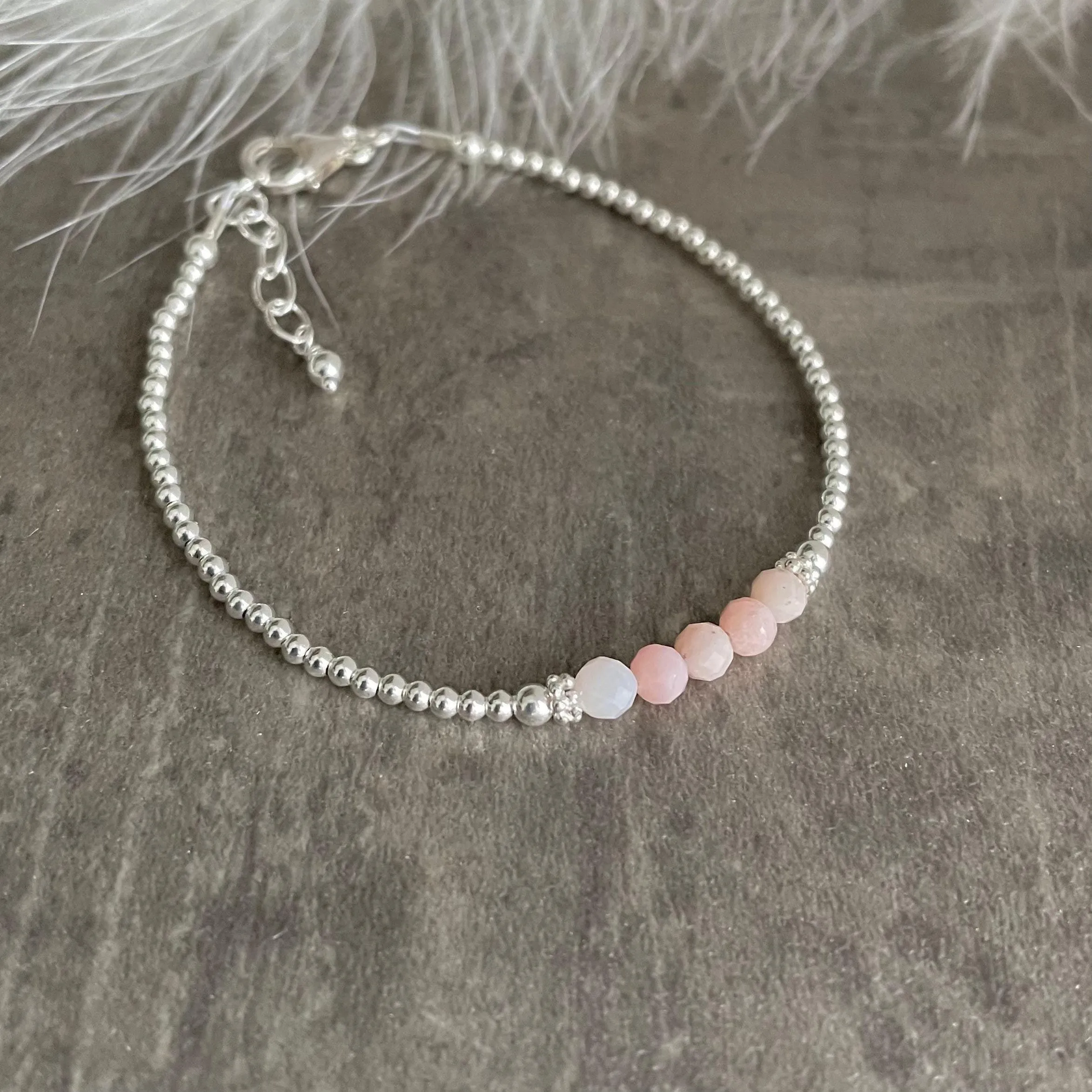 Pink Opal Bracelet, October Birthstone Jewellery