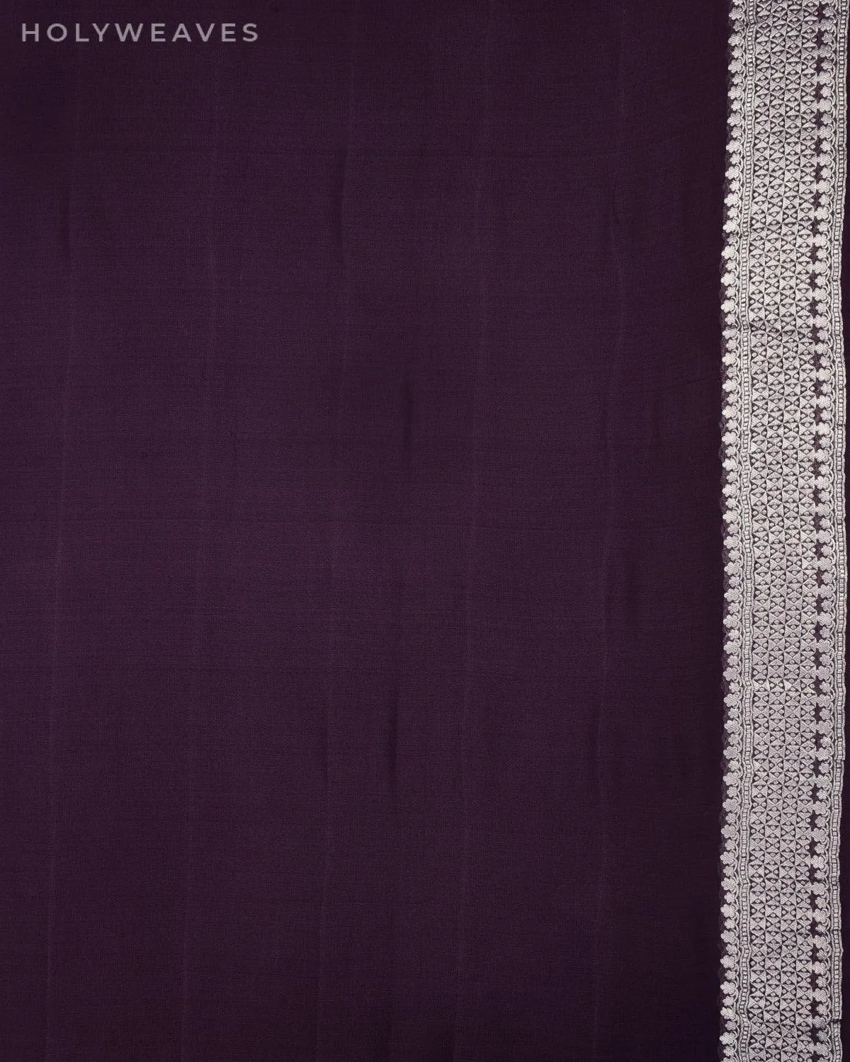 Purplish Gray Banarasi Silver Polka Buti Cutwork Brocade Handwoven Khaddi Georgette Saree