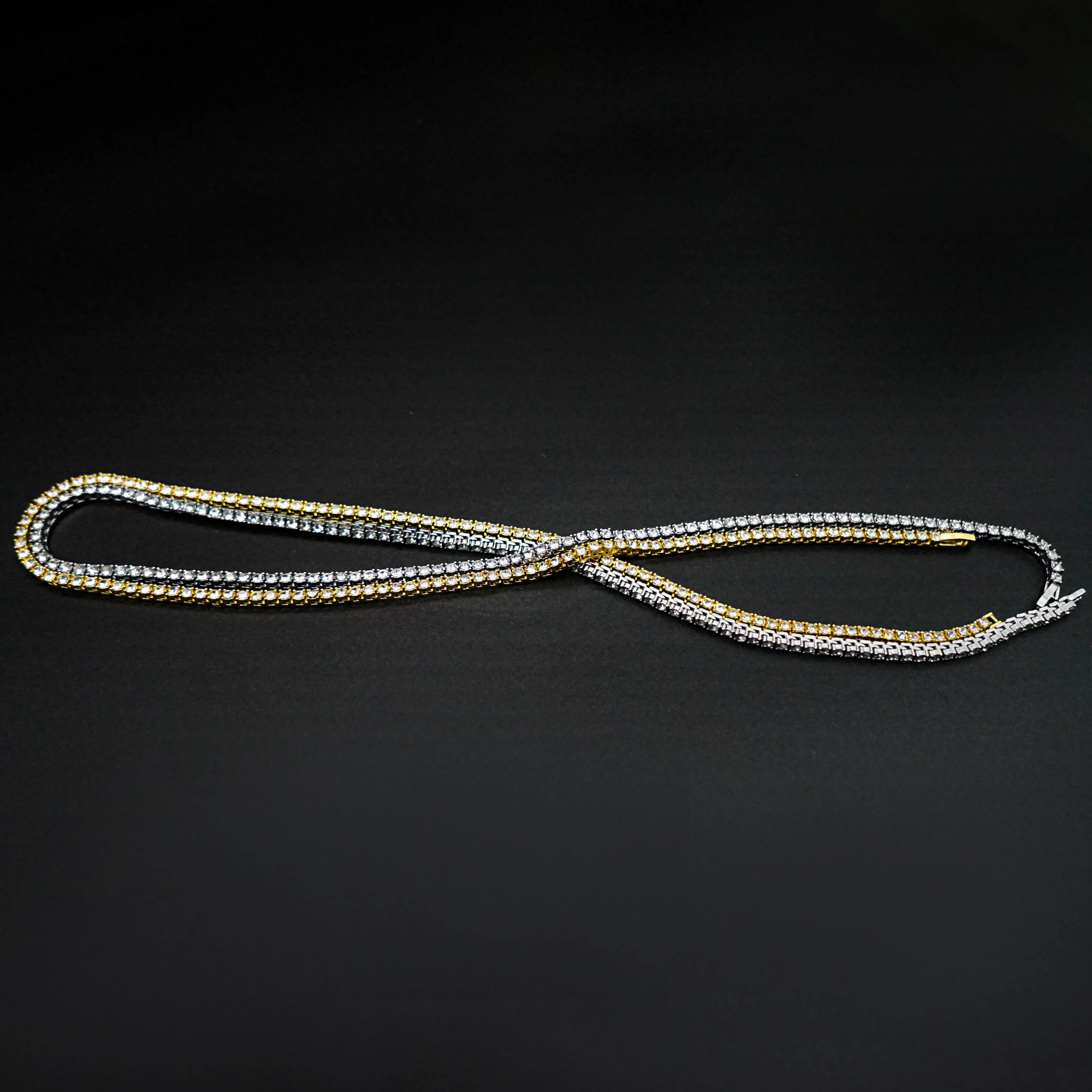 Rhinestone Inlaid Decorative Tennis Necklace