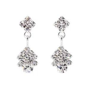 Rhinestone V Drop Earring - #9999E