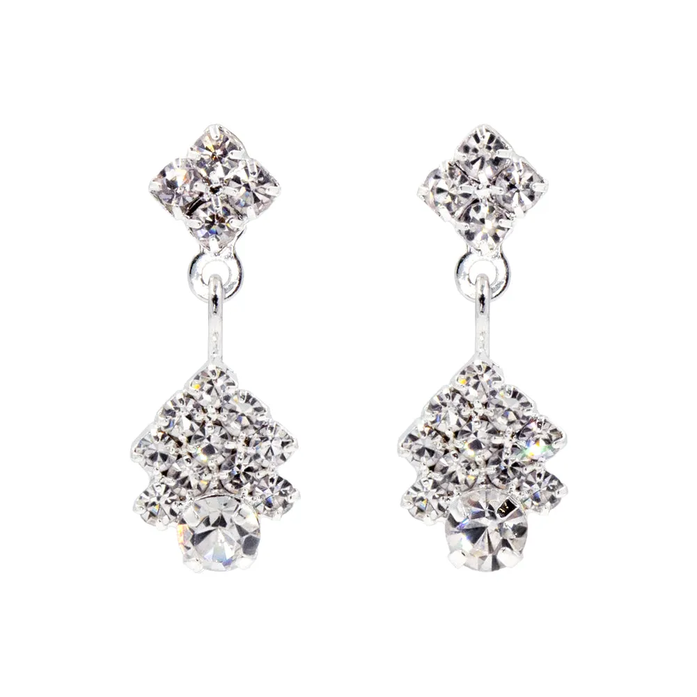 Rhinestone V Drop Earring - #9999E