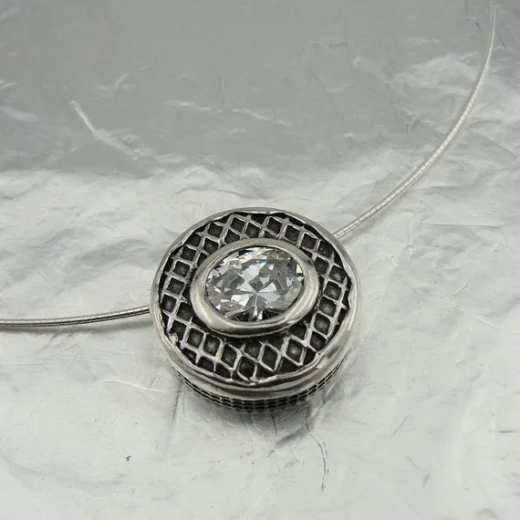 sterling silver CZ pendant