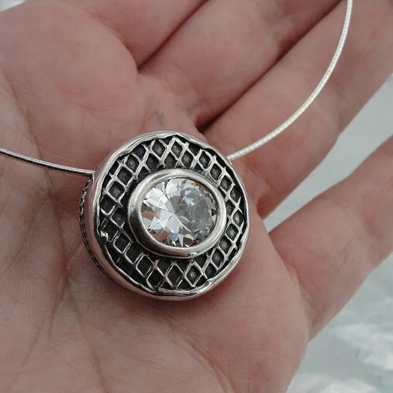 sterling silver CZ pendant