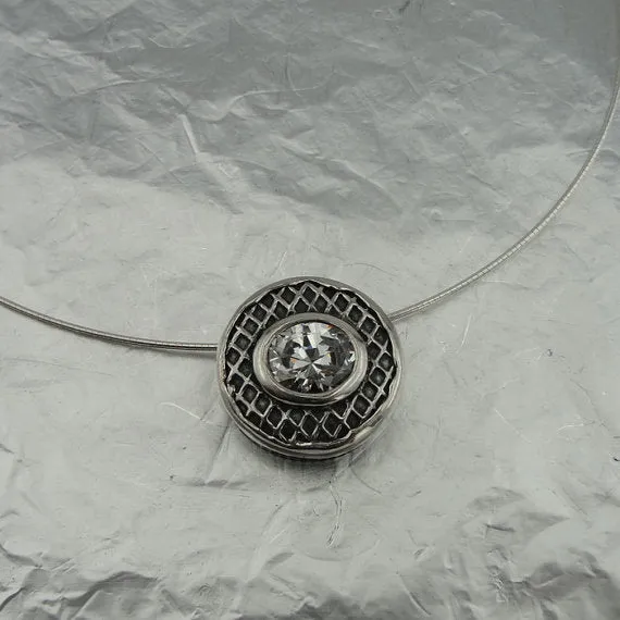 sterling silver CZ pendant