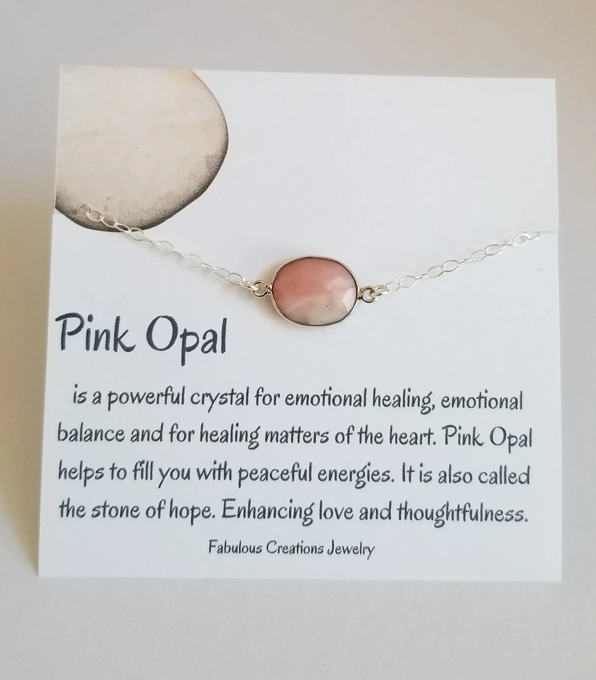 Sterling Silver Pink Opal Bracelet