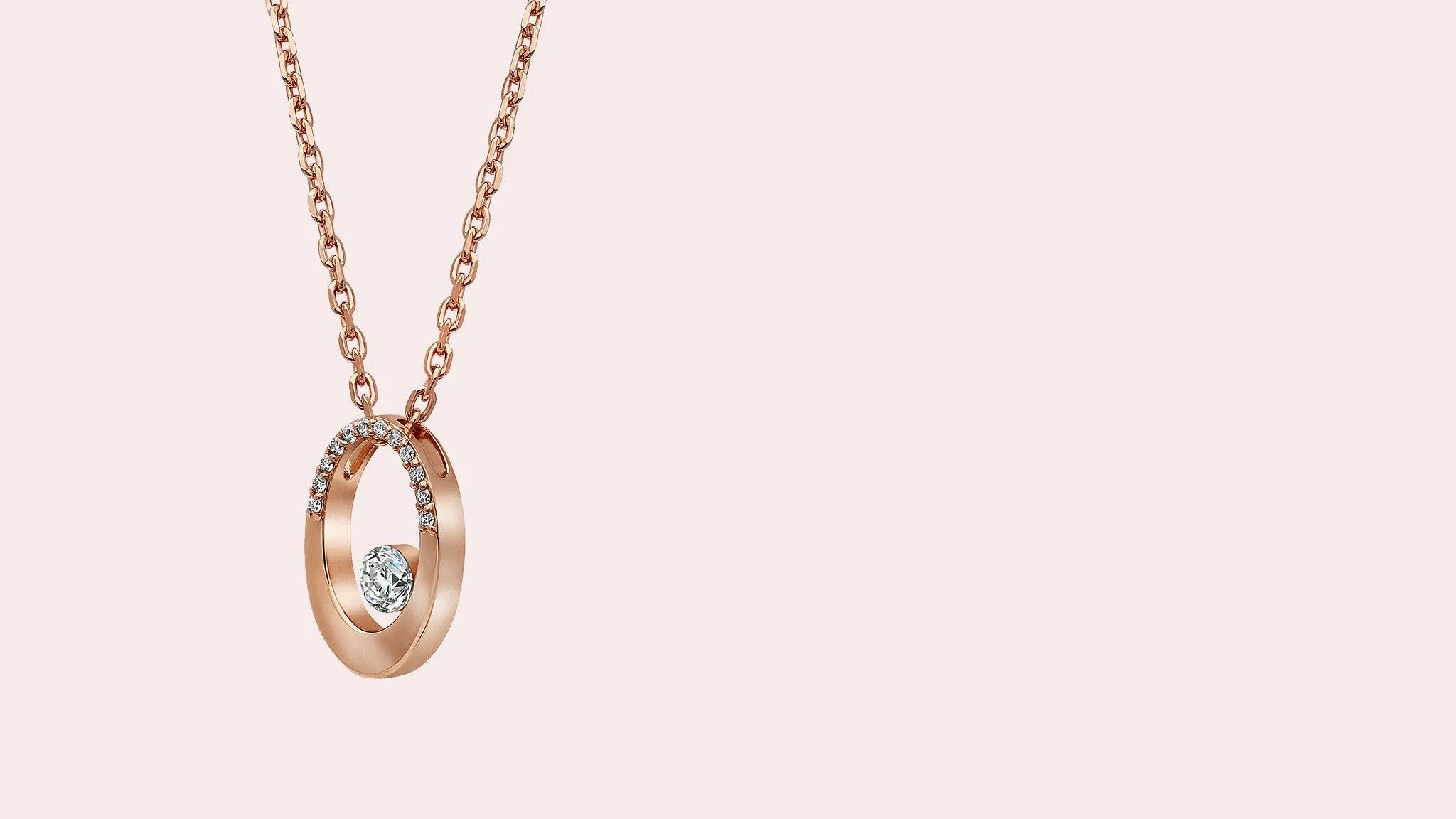 The Oval Floating Diamond Necklace