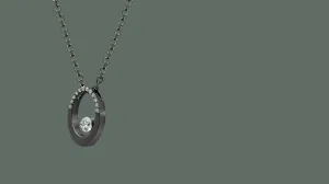 The Oval Floating Diamond Necklace
