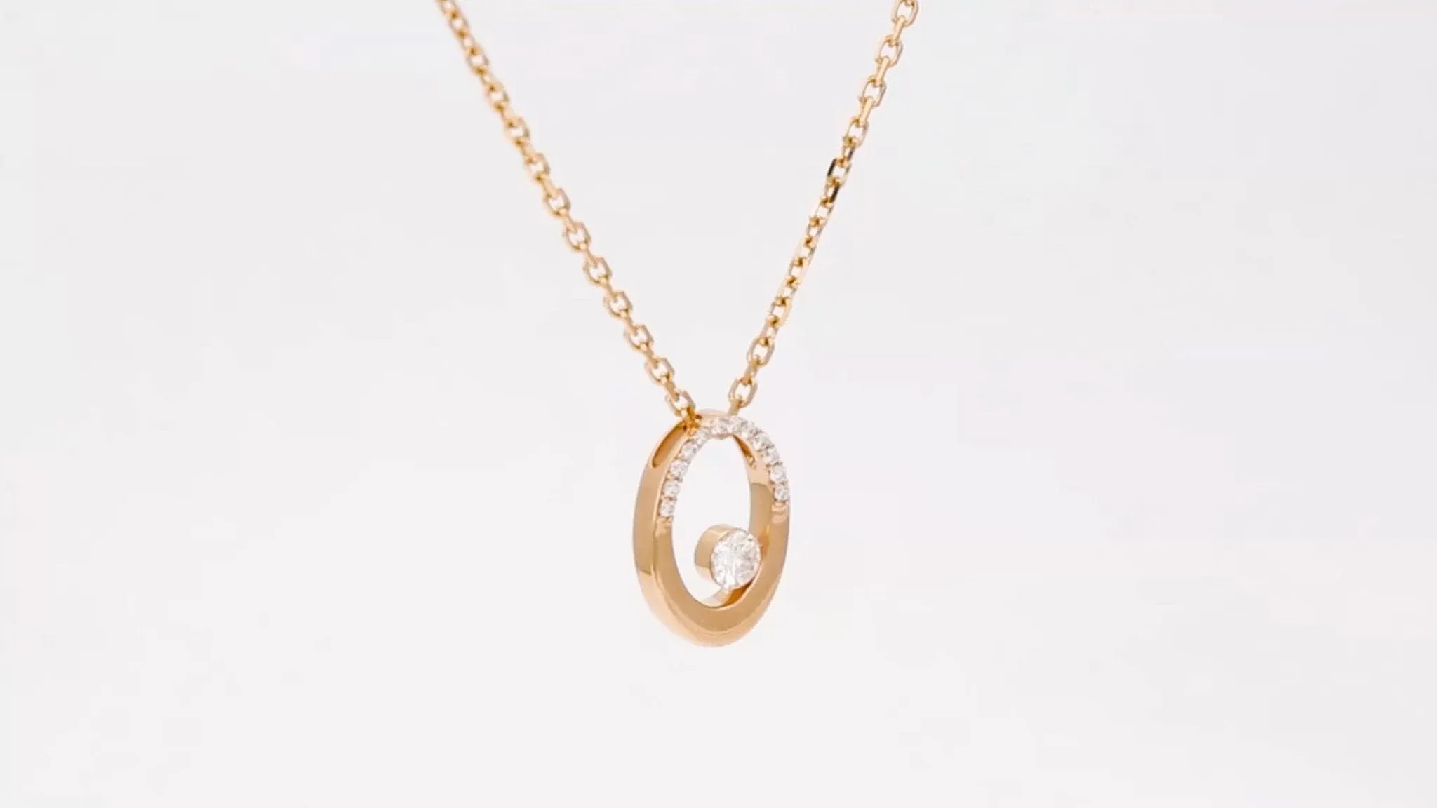The Oval Floating Diamond Necklace