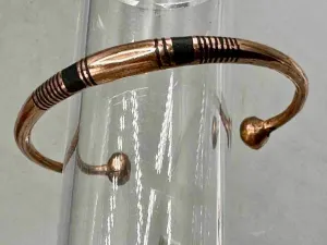 Tuareg Double Bar Multiple Stripe Inlay Heavier Copper Bracelet
