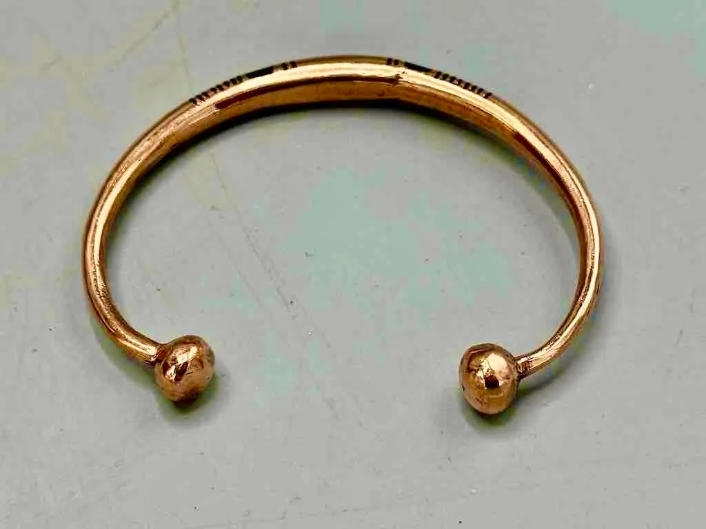 Tuareg Double Bar Multiple Stripe Inlay Heavier Copper Bracelet