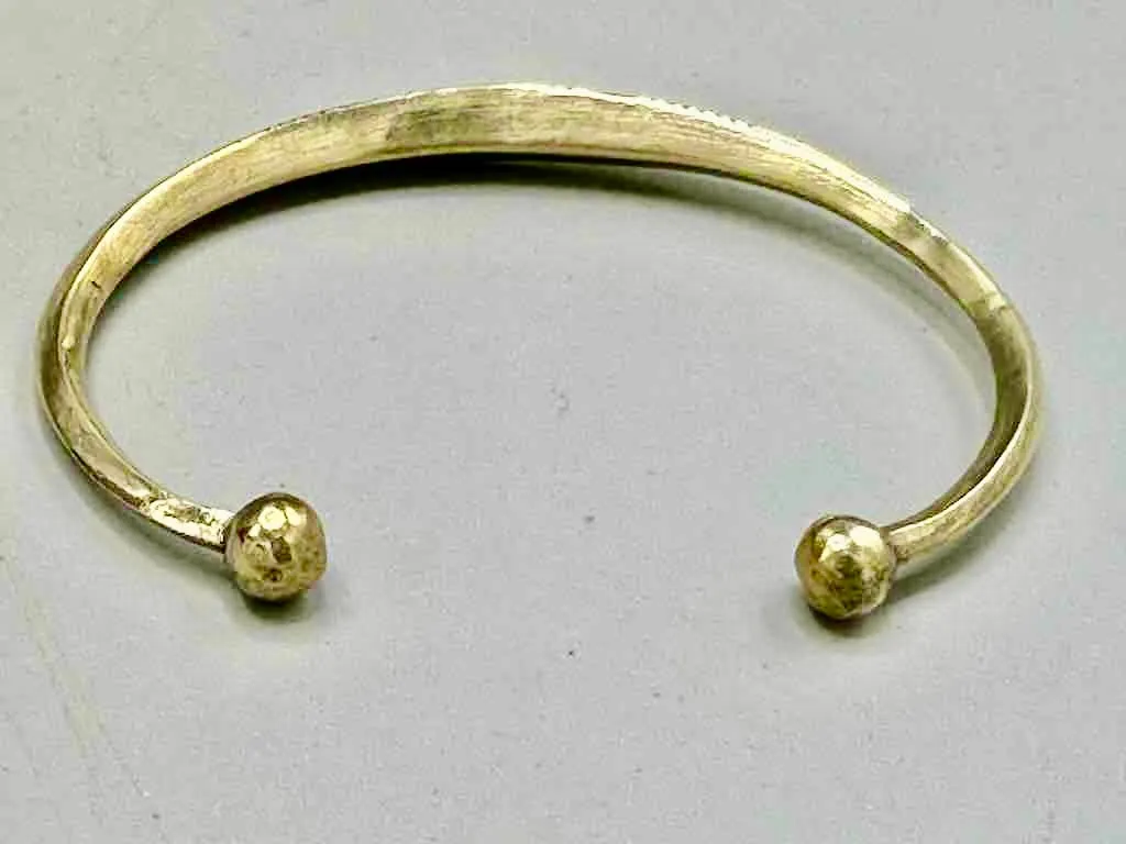 Tuareg Double Bar Multiple Stripe Inlay Squared Brass Bracelet